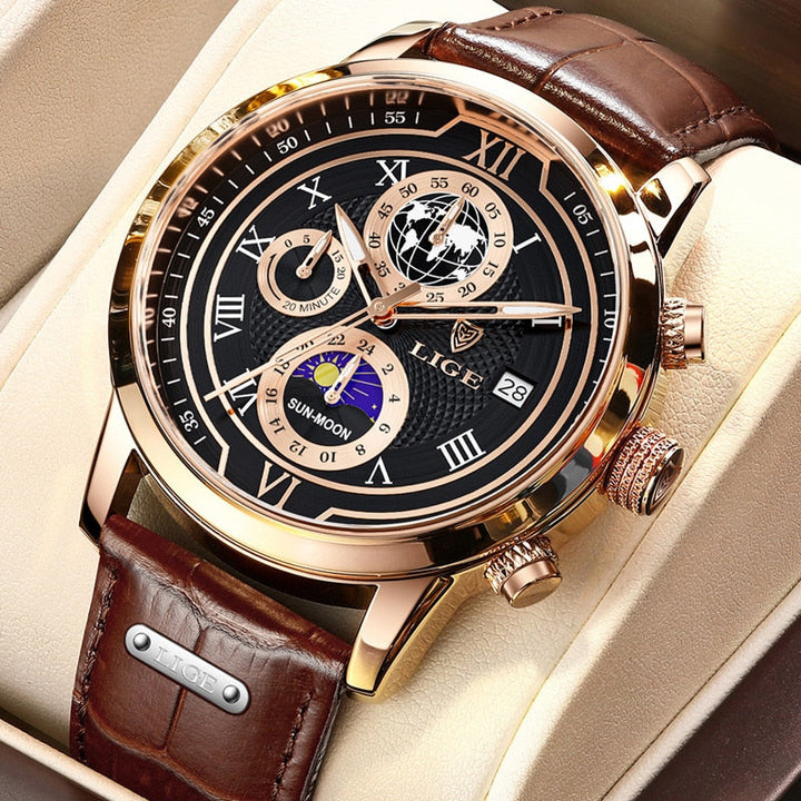 Chronograafhorloge met Premium Leren Band