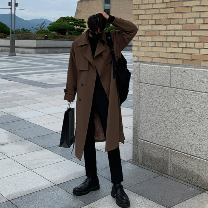 Brave | Trendy lange trenchcoat heren