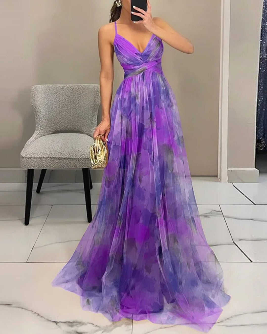 Giselle - Betoverende Maxi-jurk met Bloemenprint