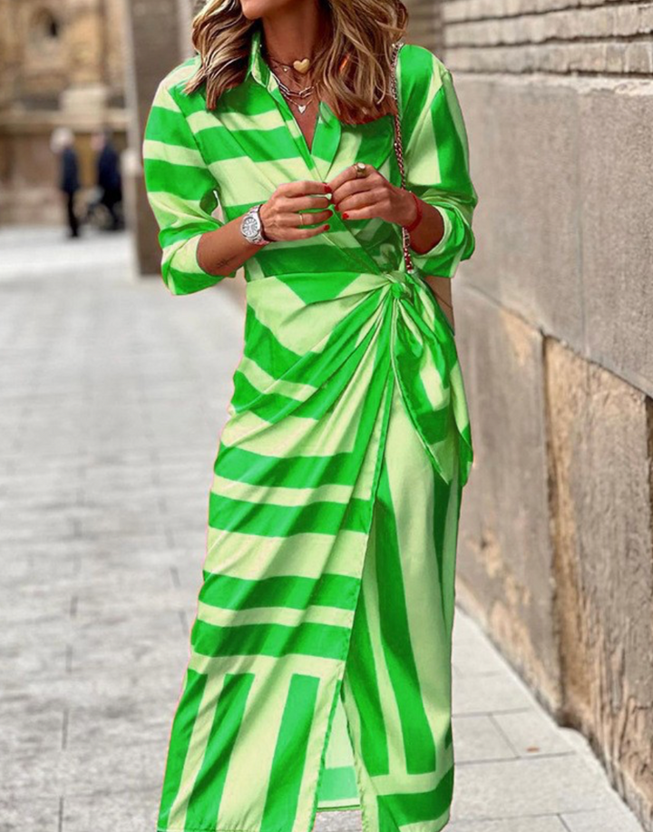 Cecilia™ Elegante Gestreepte Jurk