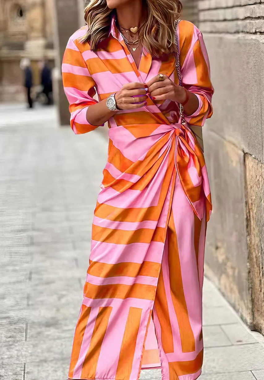 Cecilia™ Elegante Gestreepte Jurk