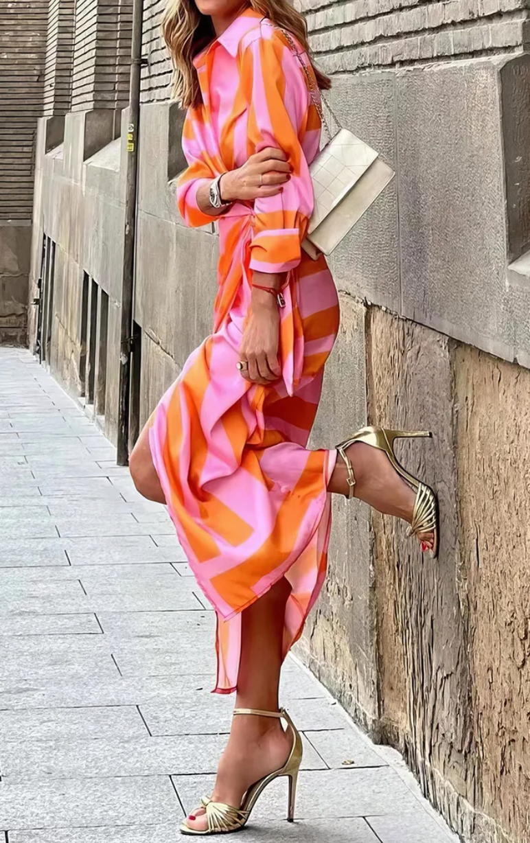 Cecilia™ Elegante Gestreepte Jurk