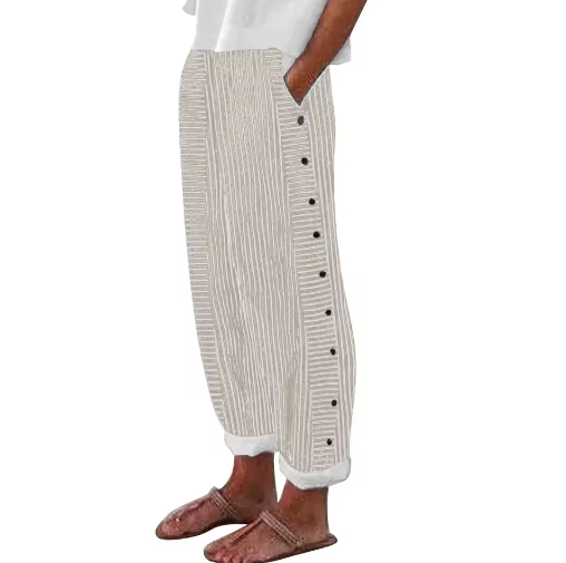 REA | COMFORTABLE GESTREEPTE CASUAL BROEKEN