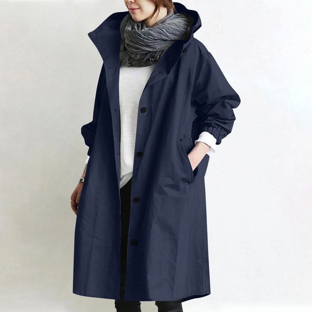 Arabella - Gewatteerde Lange Trenchcoat met Kap
