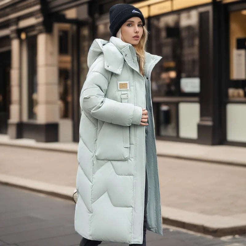 Kyra | Dames lange winter parka met capuchon - dikke gewatteerde jas