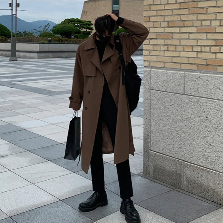 Brave | Trendy lange trenchcoat heren