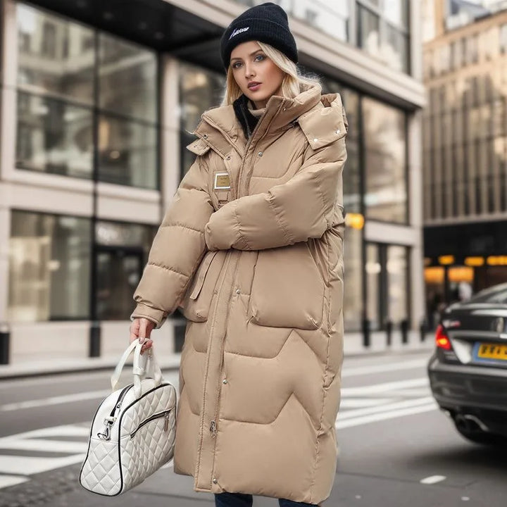 Kyra | Dames lange winter parka met capuchon - dikke gewatteerde jas