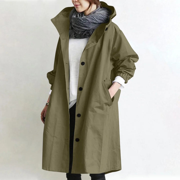 Arabella - Gewatteerde Lange Trenchcoat met Kap
