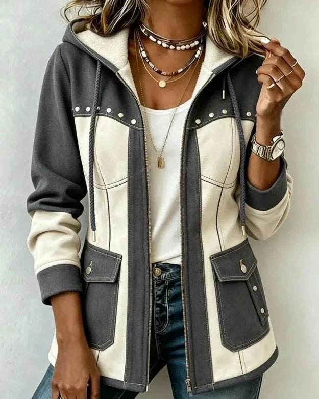 Véronique | Hoodie met contrasterende details