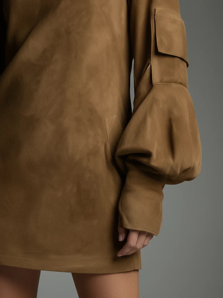 Kopen | Oversized mini-jurk met hoge hals