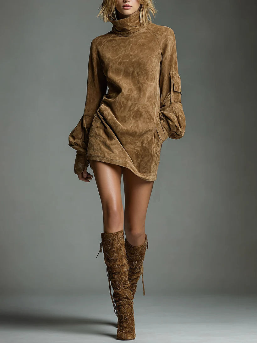 Kopen | Oversized mini-jurk met hoge hals