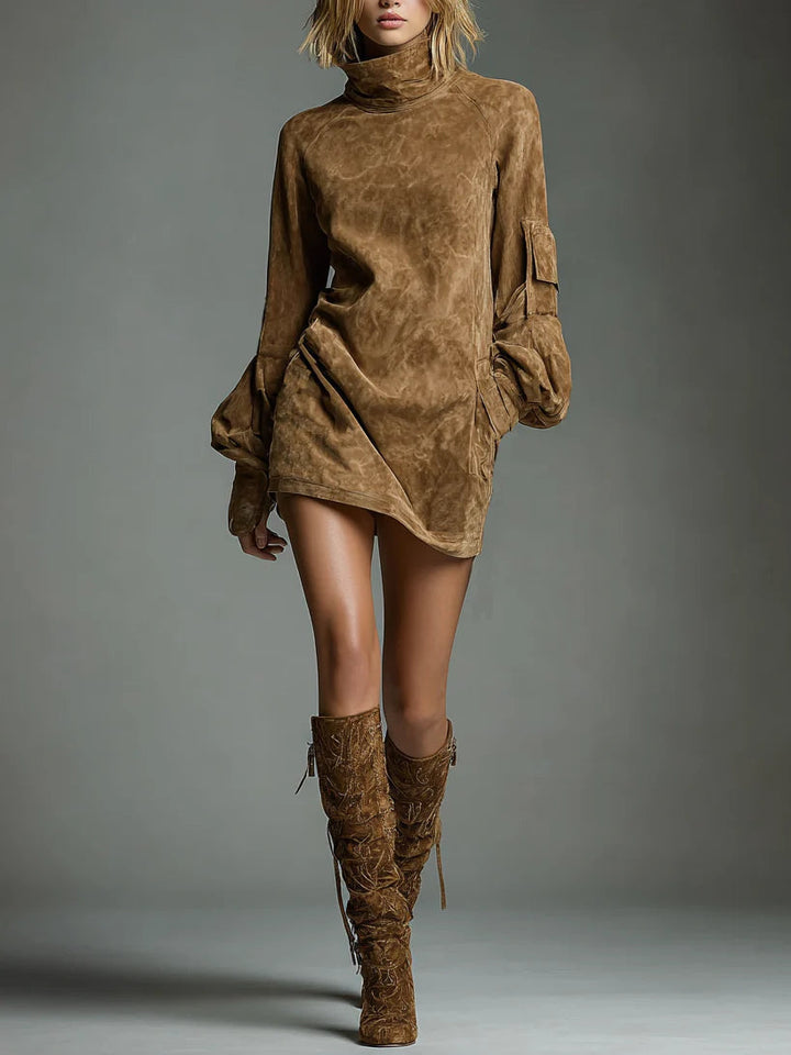 Kopen | Oversized mini-jurk met hoge hals