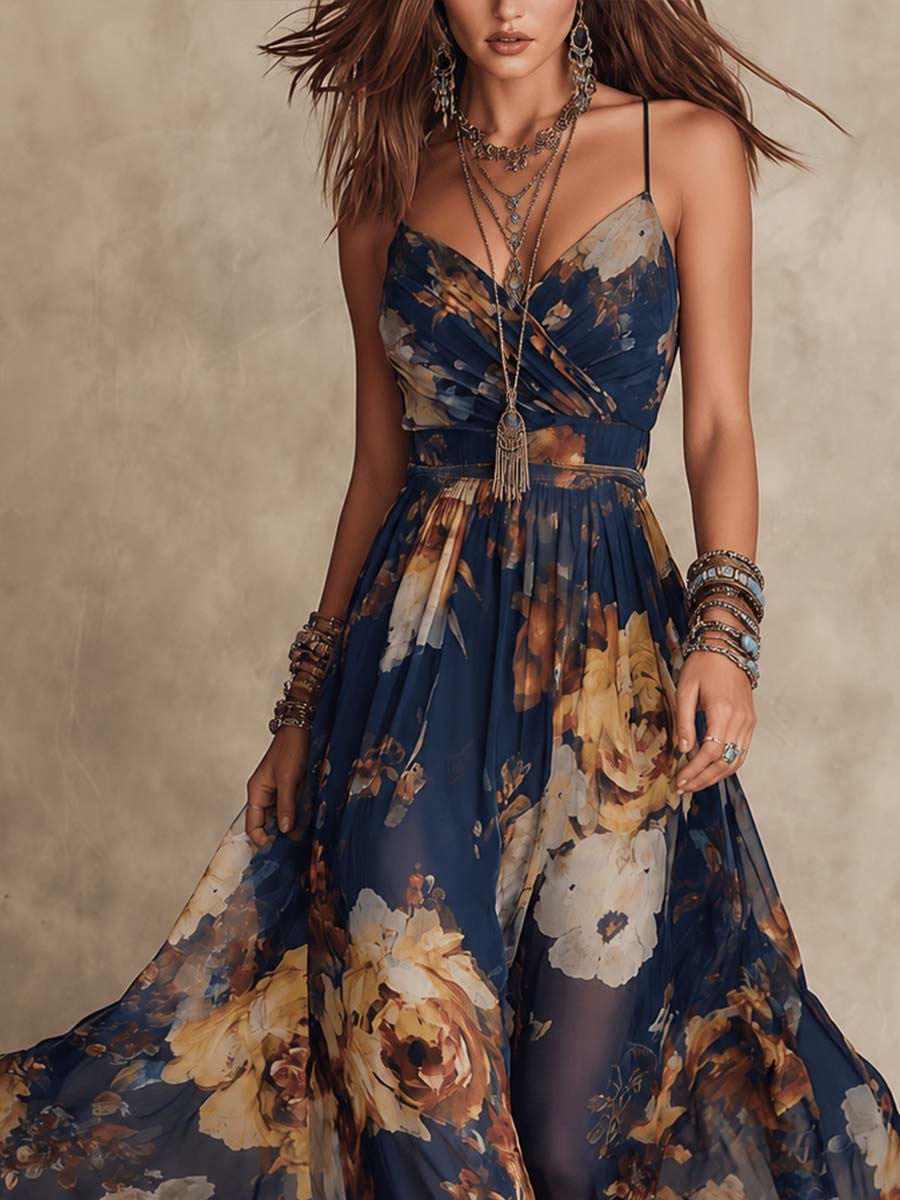 Melissa™ | Elegante Maxi-Jurk met Bloemenpatroon