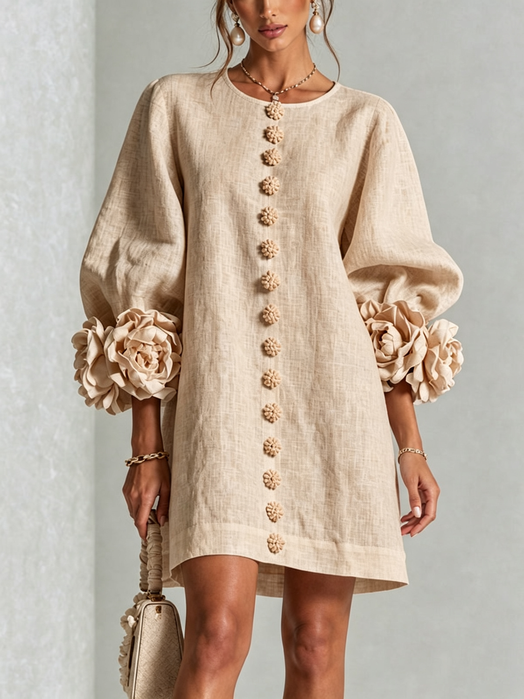 Rosalie™ | Mini-jurk met knoopsluiting