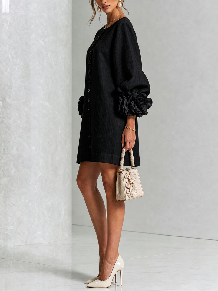 FLORENCE | FLORAL KNOP-JURK MET MINI-LENGTE