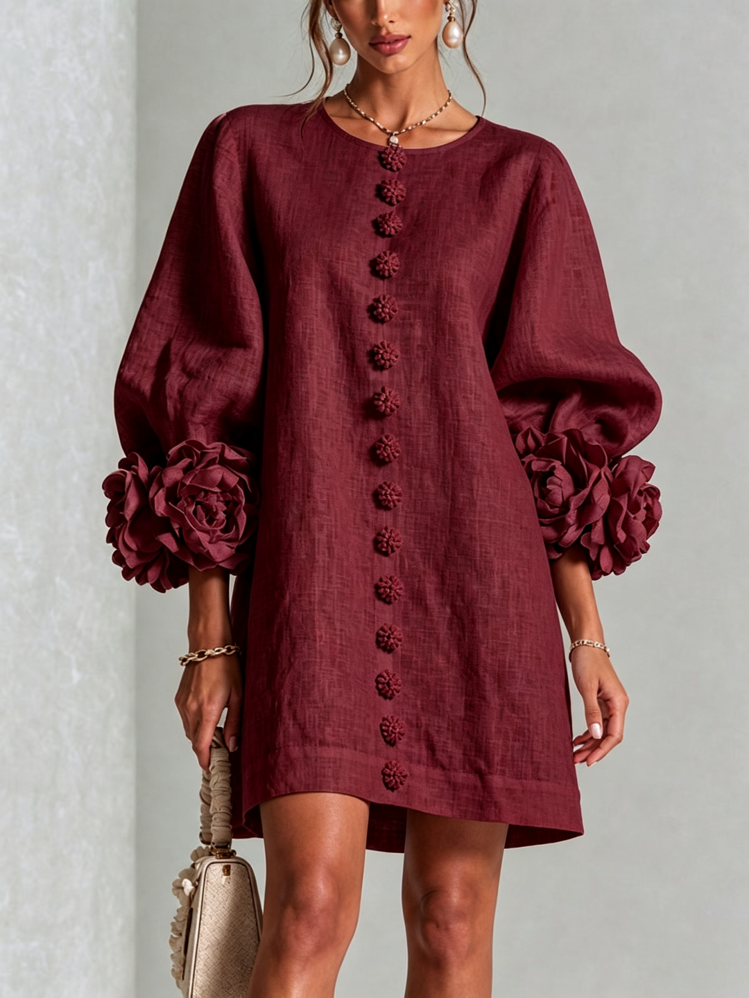 Rosalie™ | Mini-jurk met knoopsluiting