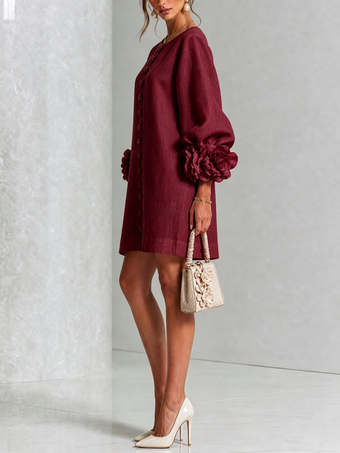 Rosalie™ | Mini-jurk met knoopsluiting