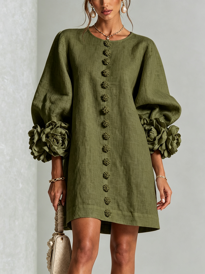 FLORENCE | FLORAL KNOP-JURK MET MINI-LENGTE