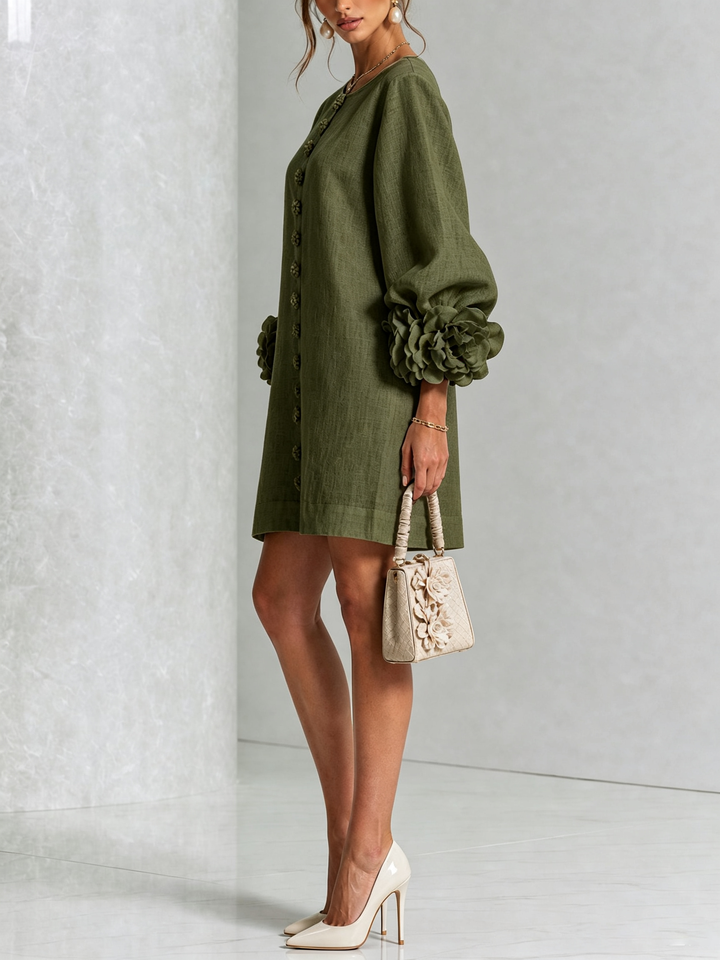 FLORENCE | FLORAL KNOP-JURK MET MINI-LENGTE