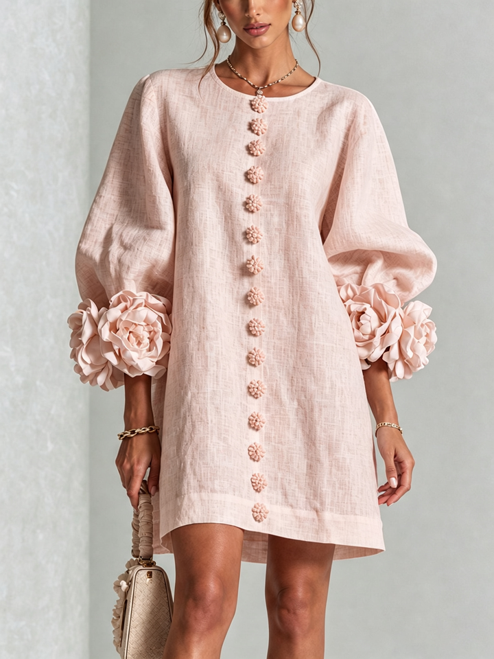 FLORENCE | FLORAL KNOP-JURK MET MINI-LENGTE
