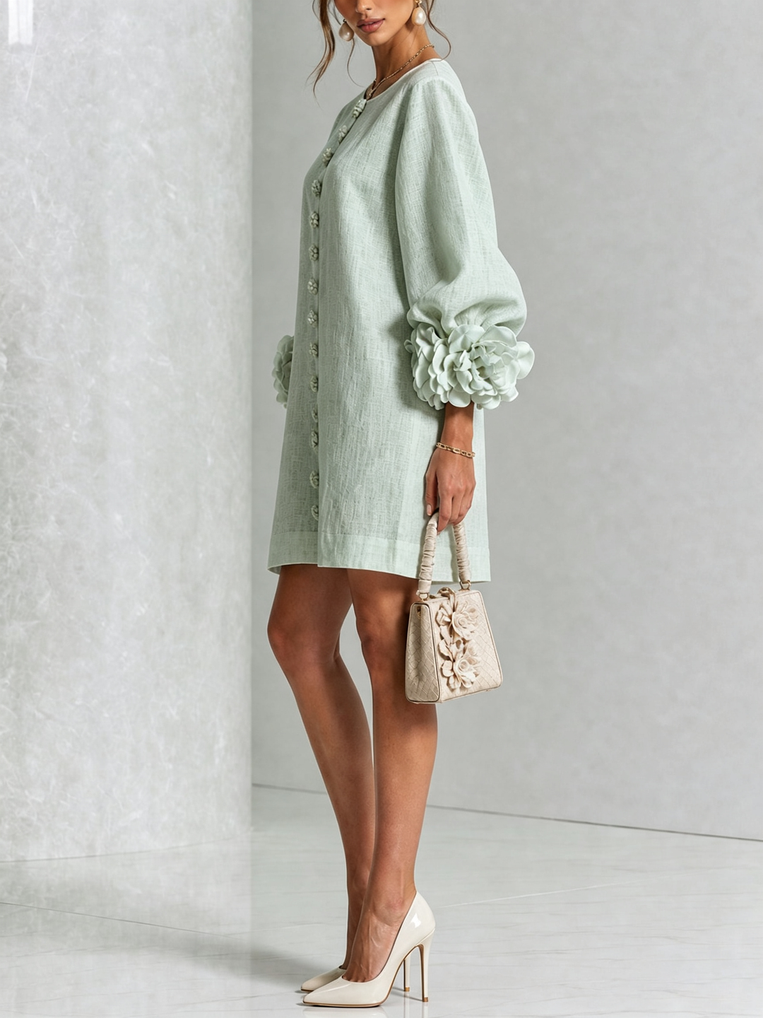 Rosalie™ | Mini-jurk met knoopsluiting