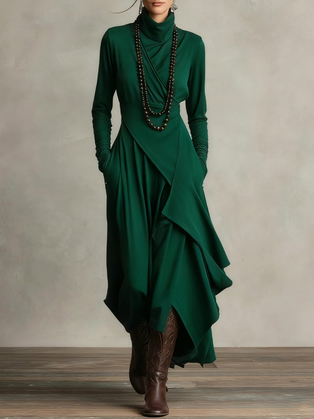 Genevieve | Elegante jurk met hoge hals