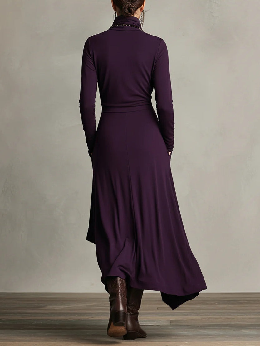 Genevieve | Elegante jurk met hoge hals