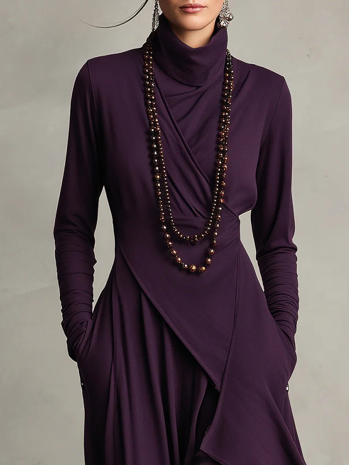 Genevieve | Elegante jurk met hoge hals