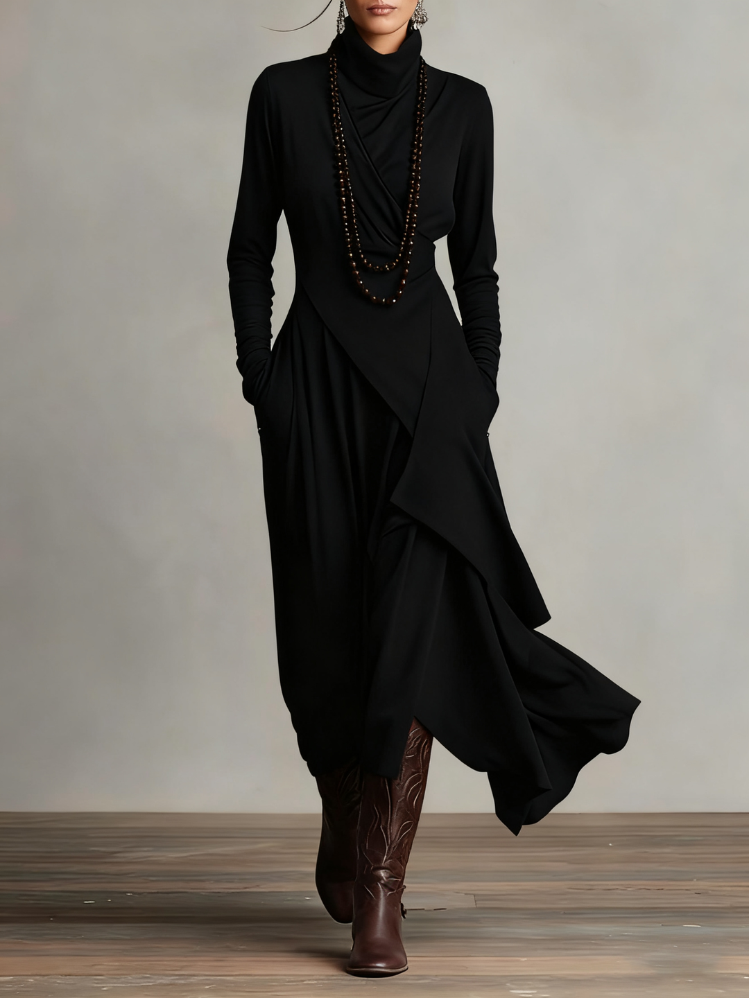 Genevieve | Elegante jurk met hoge hals