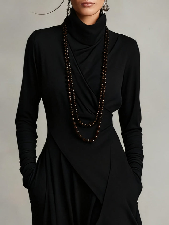 Genevieve | Elegante jurk met hoge hals