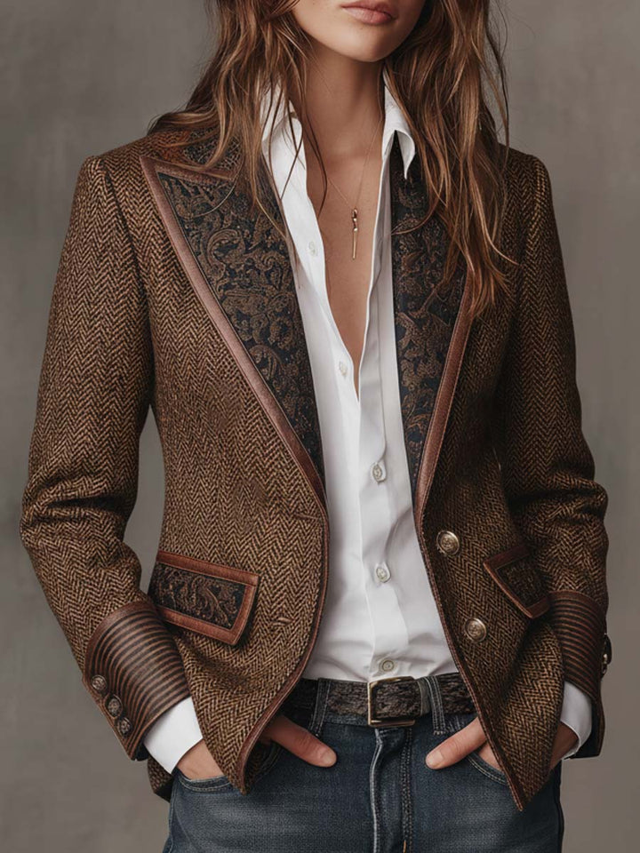 Gisèle | Blazer met chevronpatroon