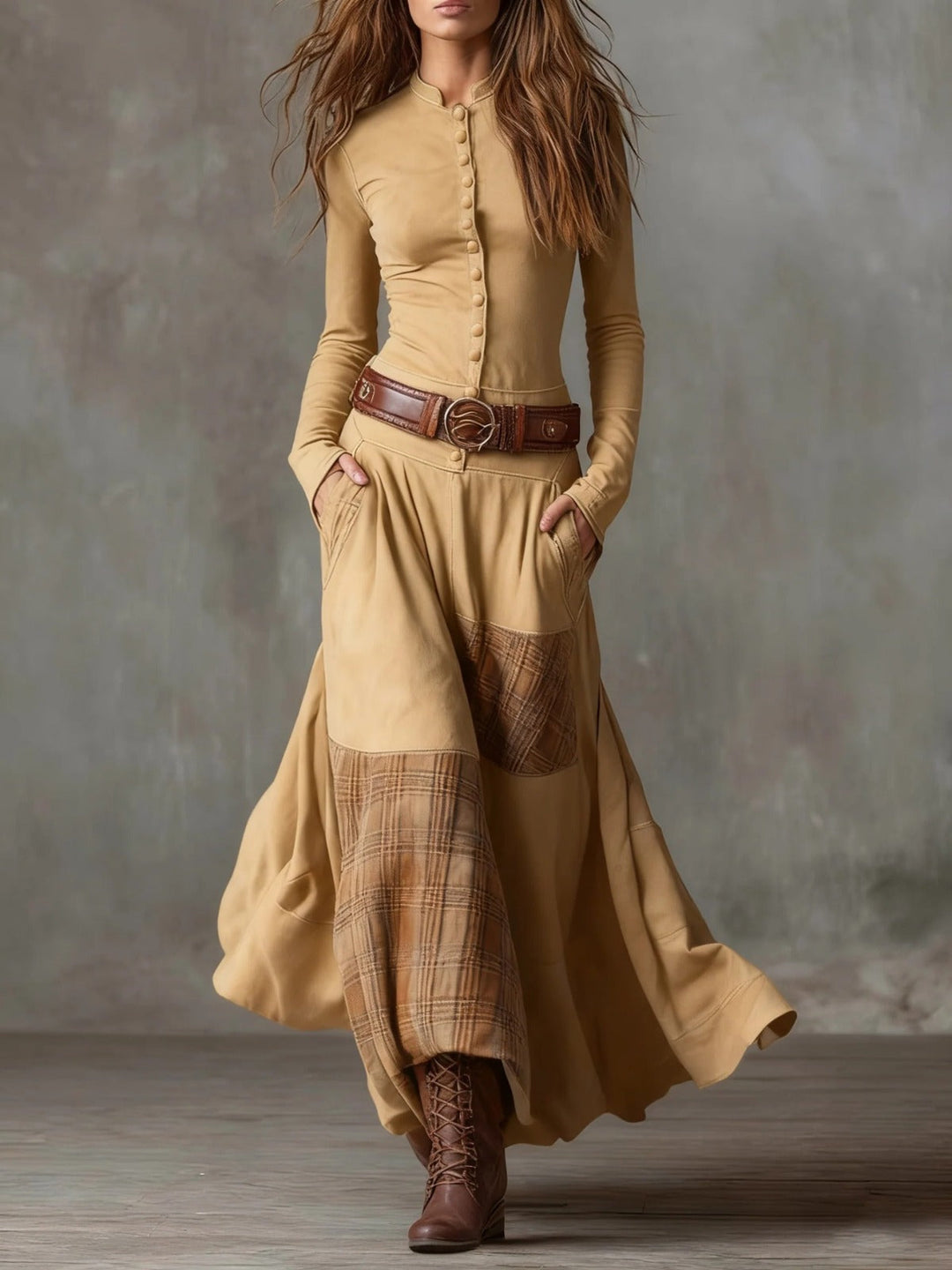 Elisa | Maxi-jurk met ceintuur