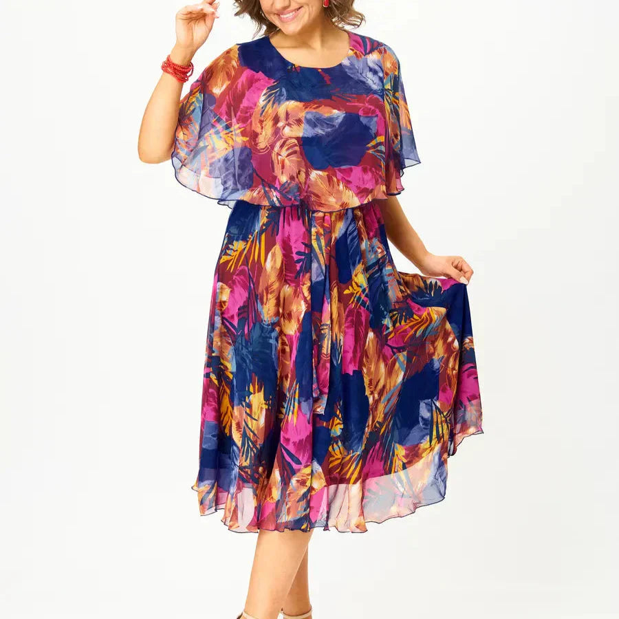 BARBARA | COMFORTABELE PLUS SIZE CHIFFON JURK