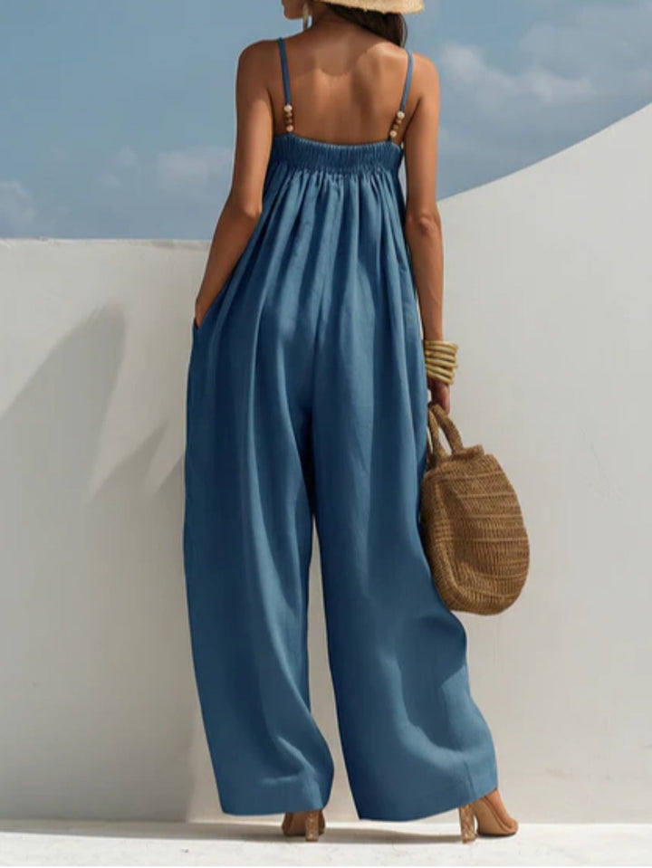 Monica | Denim jumpsuit met wijde benen