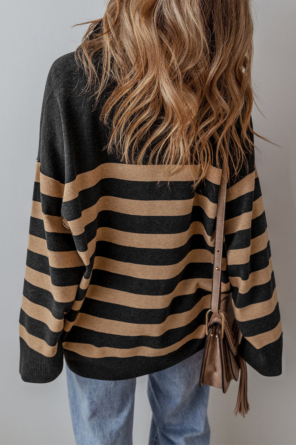 Trendy Casual Pullover Sweater met Lange Mouwen en Streeppatroon voor Dames