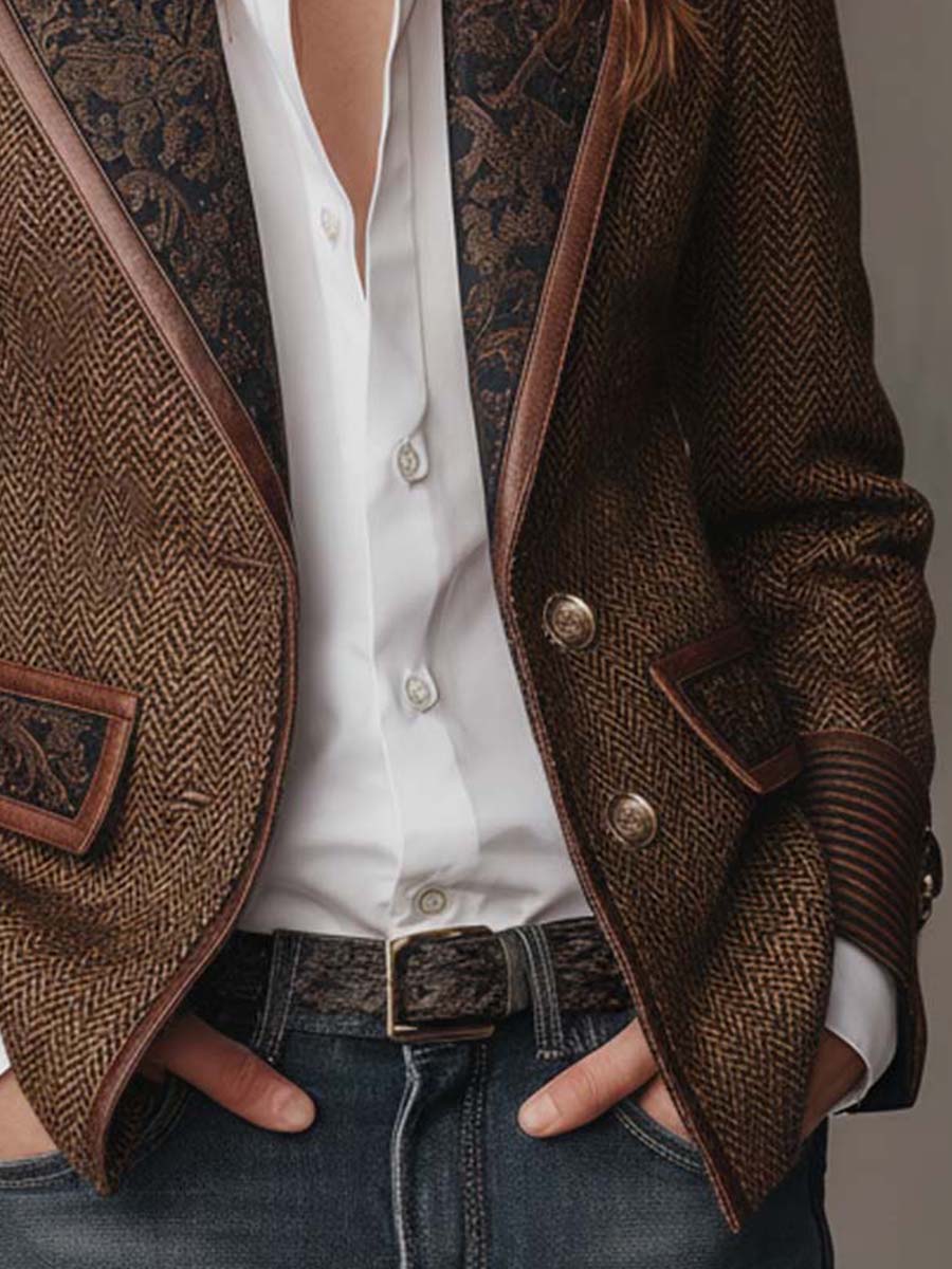 Gisèle | Blazer met chevronpatroon