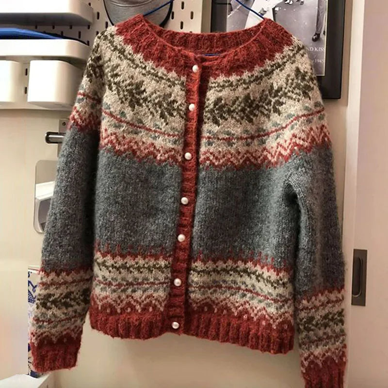 Catherine | Vest met knopen en patroon