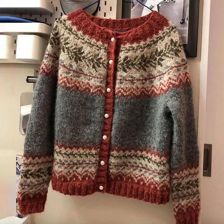 Catherine | Vest met knopen en patroon