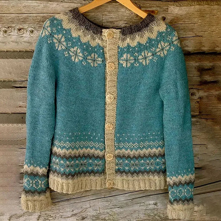 Charlotte | Vest met knopen en Scandinavisch patroon