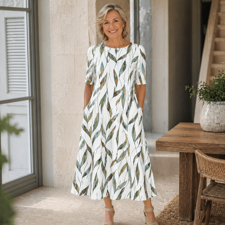 Sarah | Moeiteloze Bloemen Midi Jurk