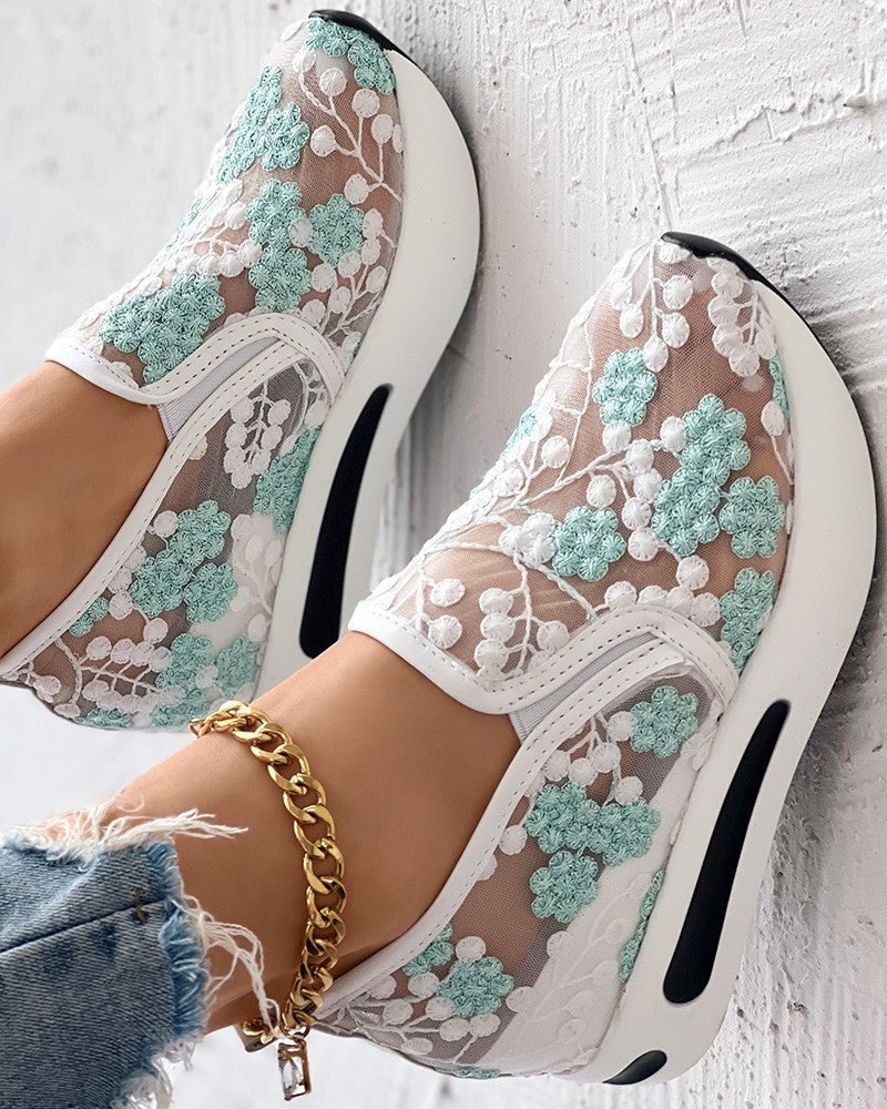 Floria | Gebloemde Mesh Sneakers