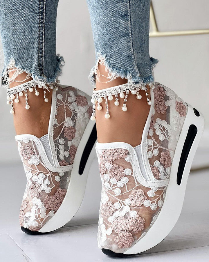 Floria | Gebloemde Mesh Sneakers