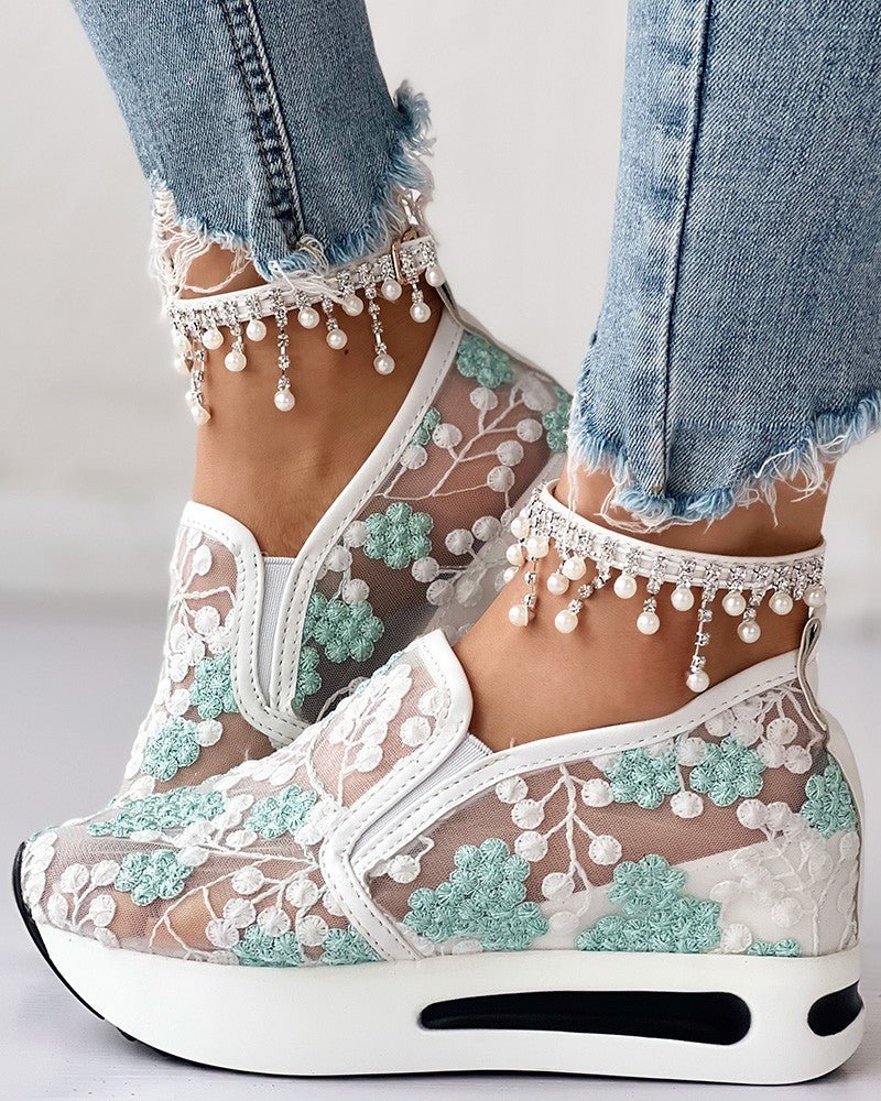 Floria | Gebloemde Mesh Sneakers