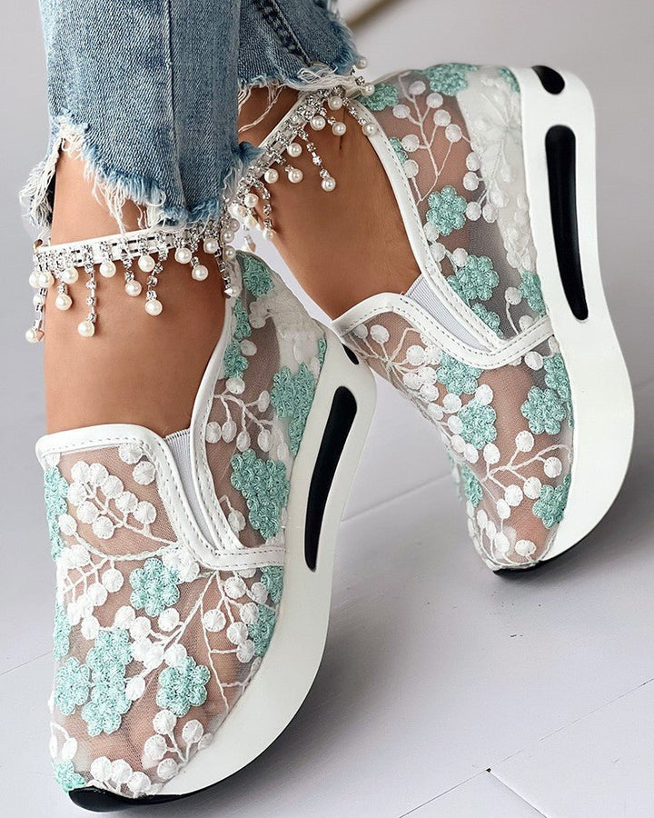 Floria | Gebloemde Mesh Sneakers