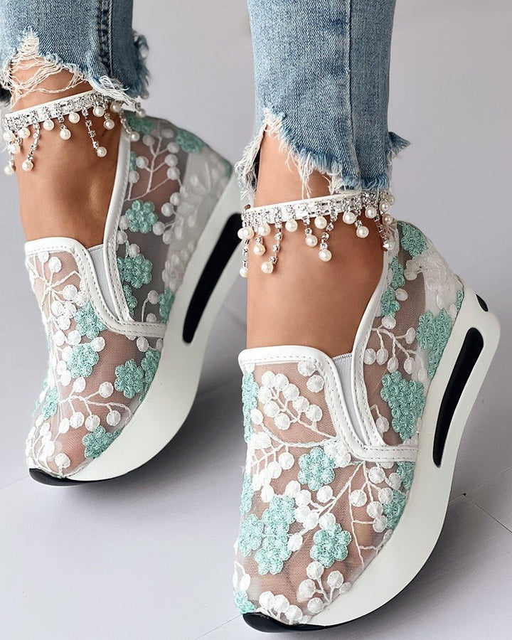 Floria | Gebloemde Mesh Sneakers