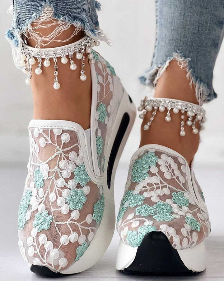 Floria | Gebloemde Mesh Sneakers