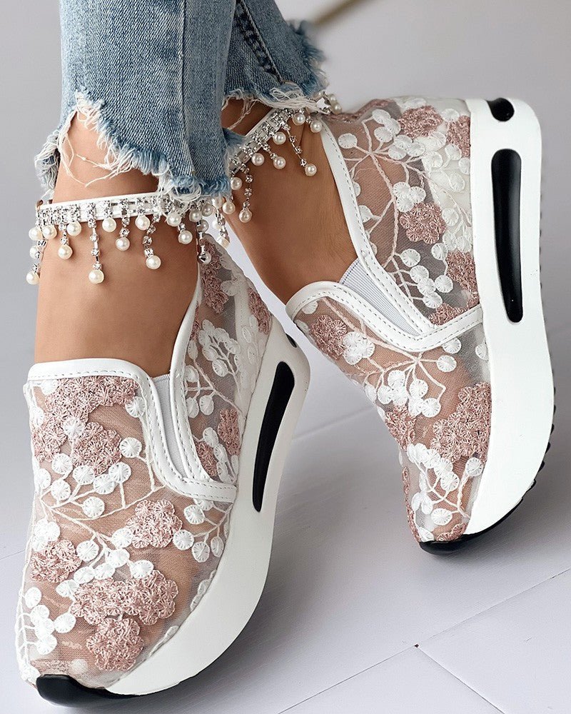 Floria | Gebloemde Mesh Sneakers