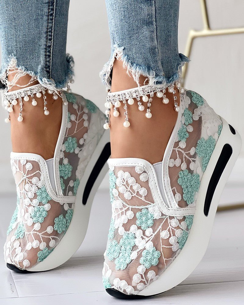 Floria | Gebloemde Mesh Sneakers