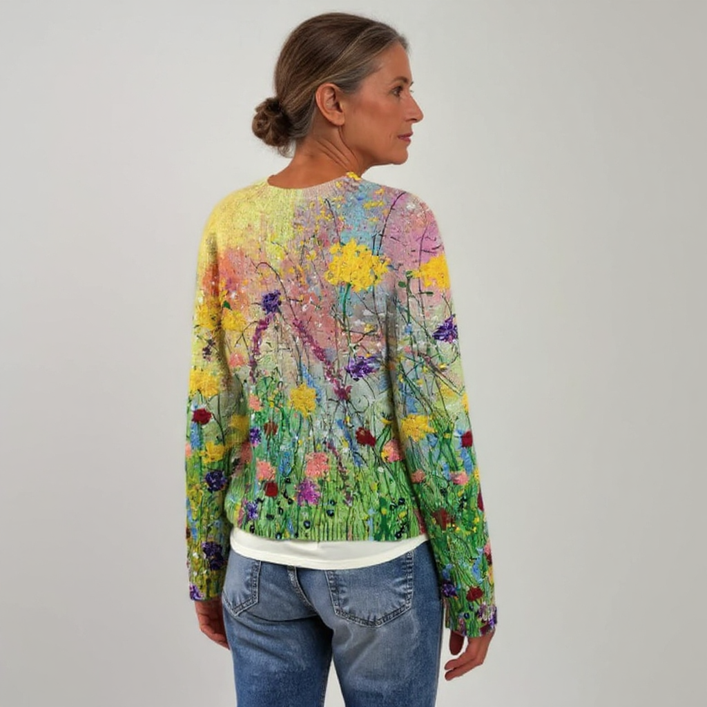 Manon | Trui met bloemenpatroon