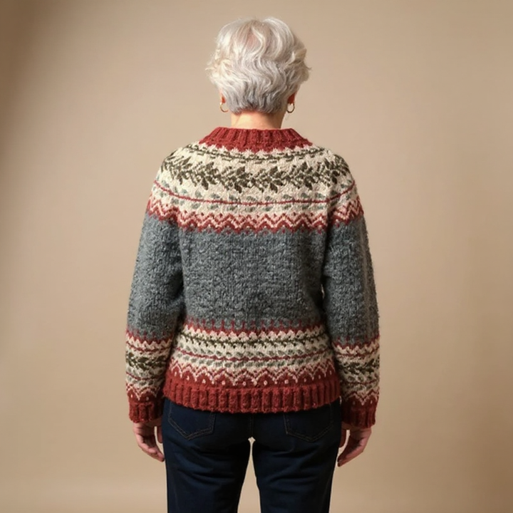 Catherine | Vest met knopen en patroon